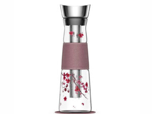 Eve caraffa in vetro da 1,25 L con filtro integrato. Ideale per tè, caffè e infusi caldi o freddi, elegante e resistente.