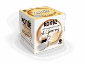 Cialde di caffè al ginseng da 44 mm, pratiche e aromatiche. Confezione da 15 cialde per una pausa dal gusto intenso e avvolgente.